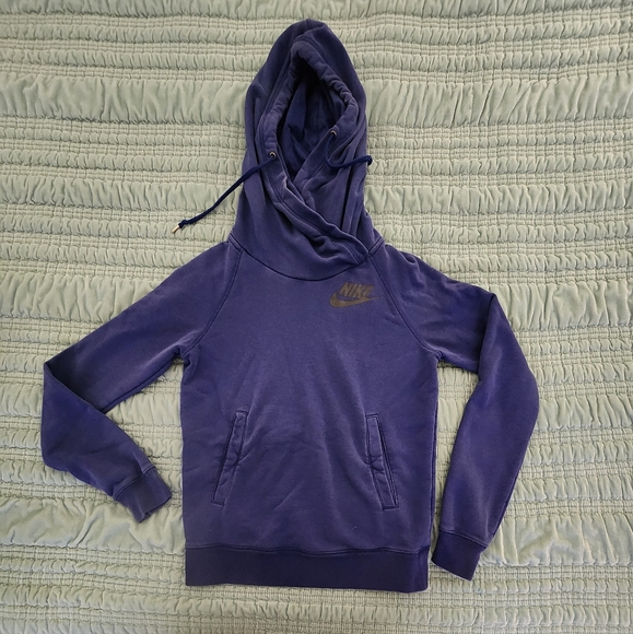 Nike Blue Cowl Neck Hoodie Size XS - Picture 1 of 7